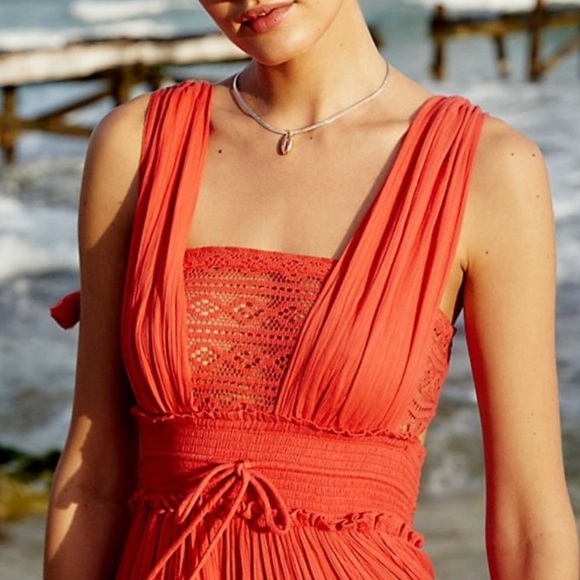 🆕 NEW WITH TAGS Free People Santa Maria Maxi Dress in Passionfruit - Picture 3 of 7